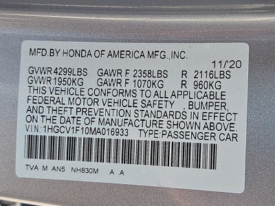 2021 Honda Accord Sedan LX
