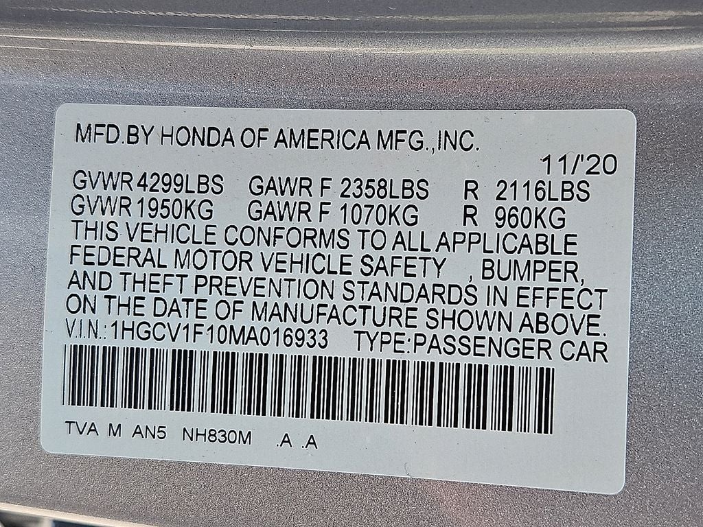 2021 Honda Accord Sedan LX