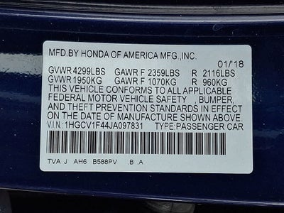 2018 Honda Accord Sedan EX 1.5T