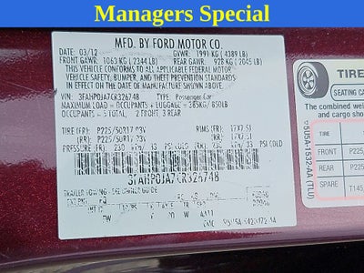2012 Ford Fusion SEL