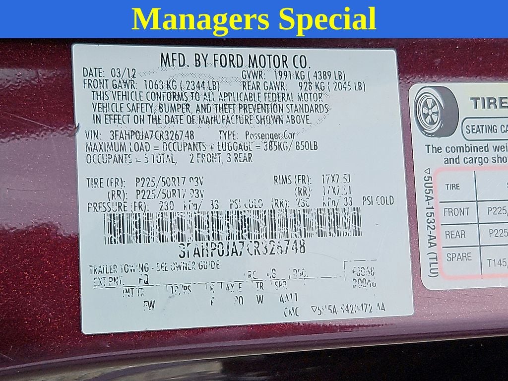 2012 Ford Fusion SEL