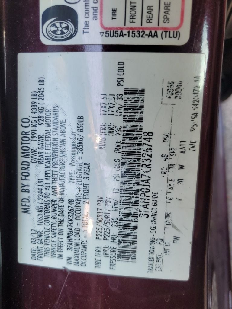 2012 Ford Fusion SEL