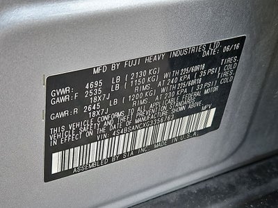 2016 Subaru Outback 2.5i Limited