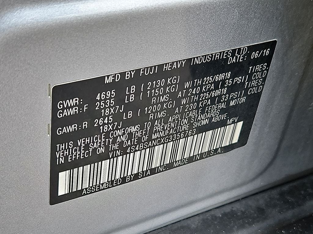 2016 Subaru Outback 2.5i Limited