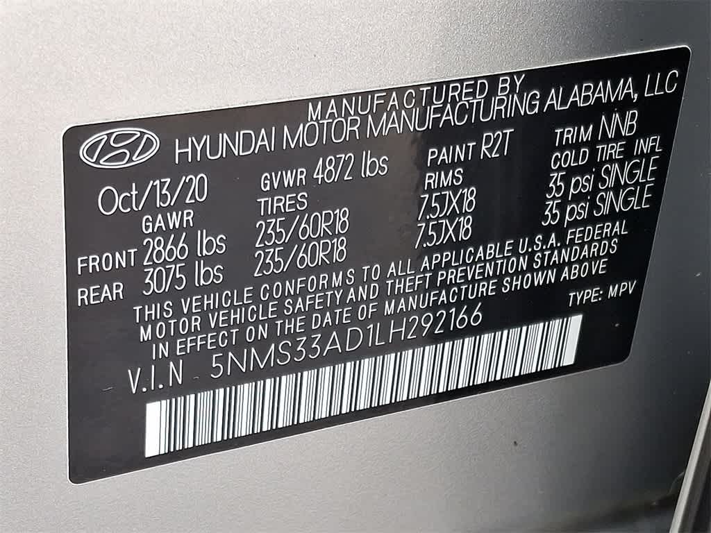 2020 Hyundai SANTA FE SEL W/SULEV