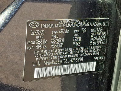2020 Hyundai SANTA FE SEL W/SULEV
