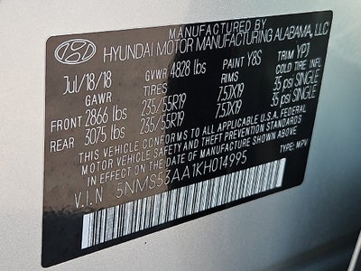 2019 Hyundai SANTA FE Ultimate