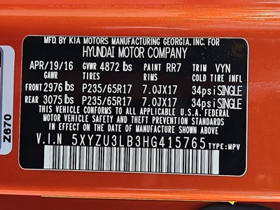 2017 Hyundai SANTA FE SPORT 2.4L