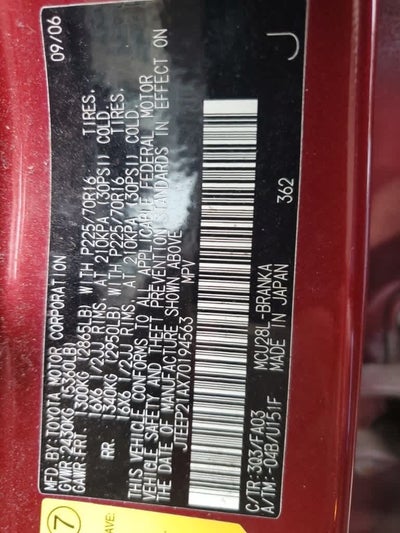 2007 Toyota Highlander w/3rd Row