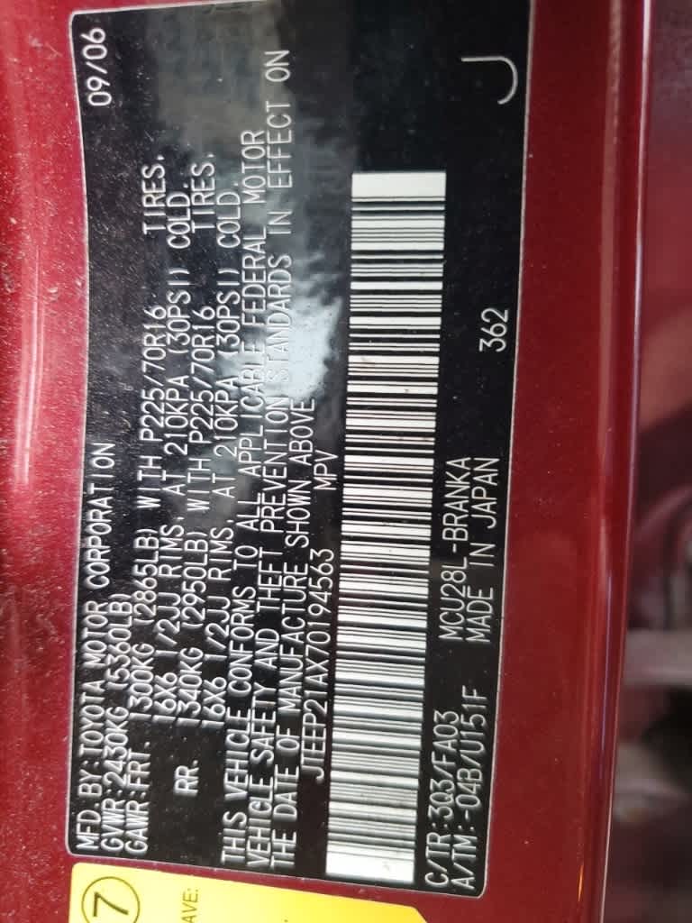 2007 Toyota Highlander w/3rd Row