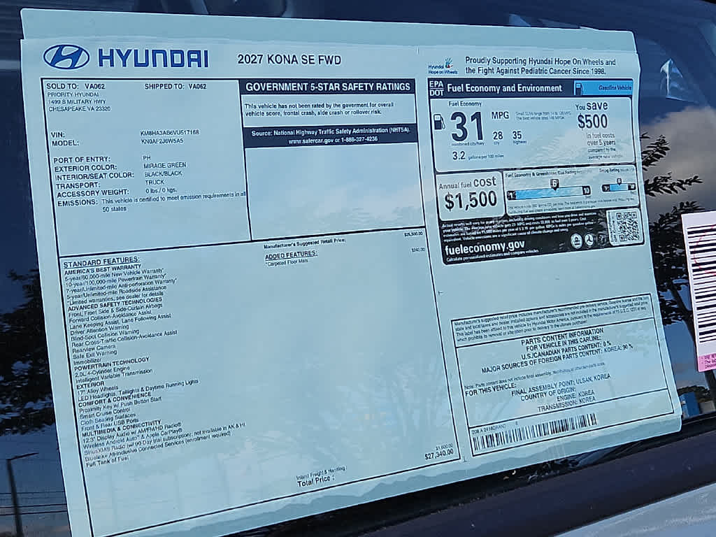 2027 Hyundai KONA SE