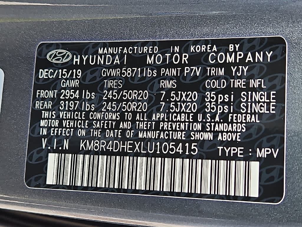 2020 Hyundai PALISADE SEL