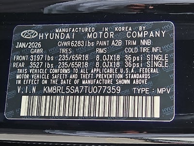 2026 Hyundai PALISADE HYBRID Blue SEL 7P