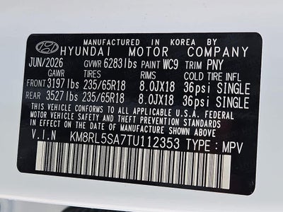2026 Hyundai PALISADE HYBRID Blue SEL 7P