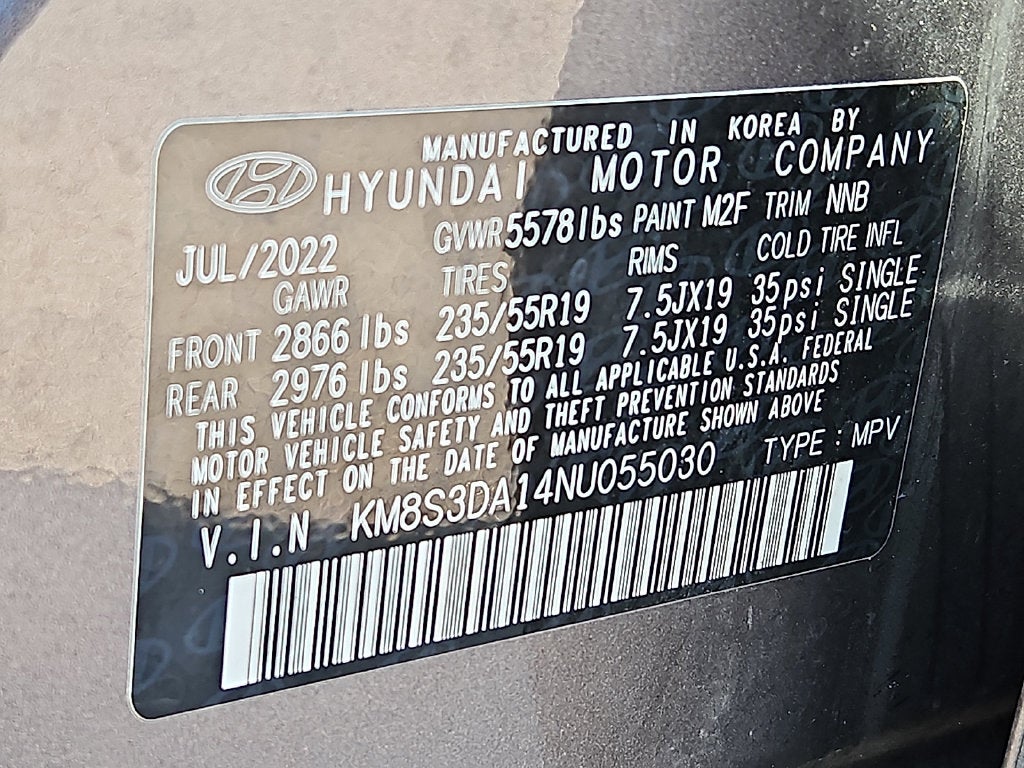 2022 Hyundai SANTA FE HYBRID SEL Premium