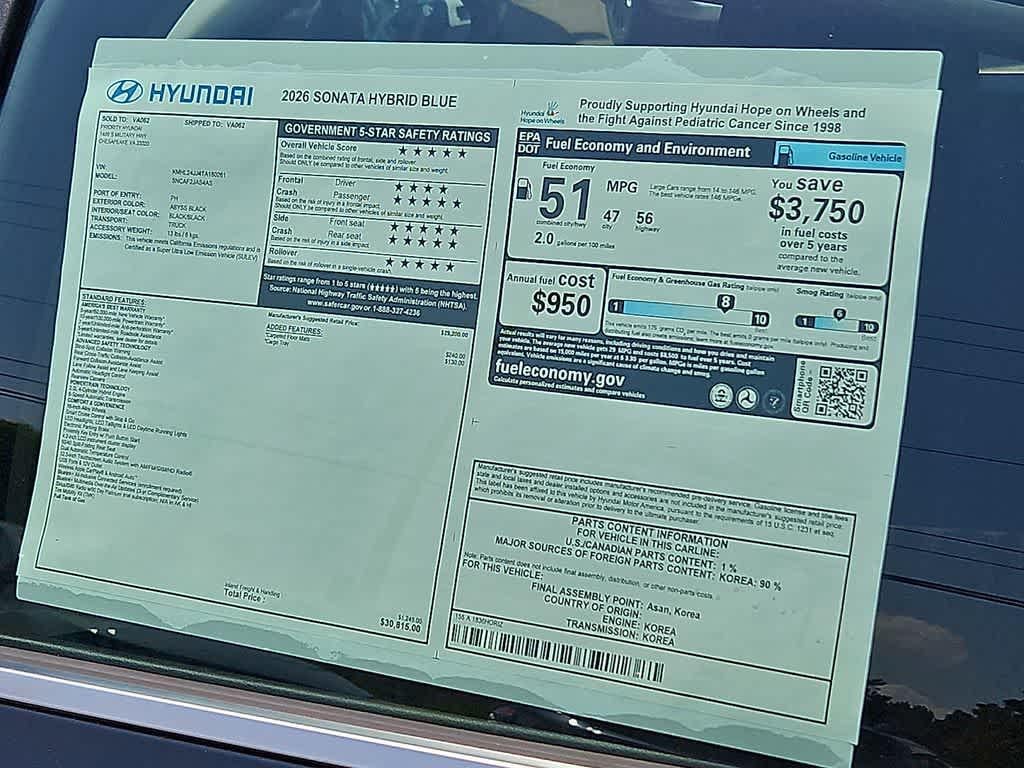2026 Hyundai SONATA HYBRID Blue