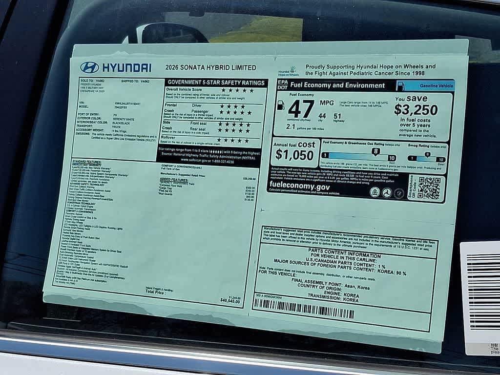 2026 Hyundai SONATA HYBRID Limited