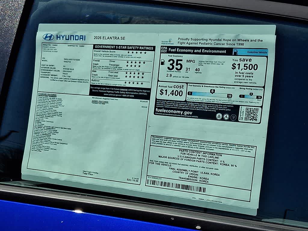 2026 Hyundai ELANTRA SE