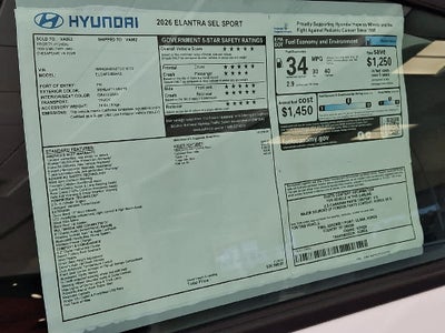 2026 Hyundai ELANTRA SEL Sport