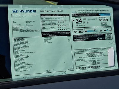 2026 Hyundai ELANTRA SEL Sport