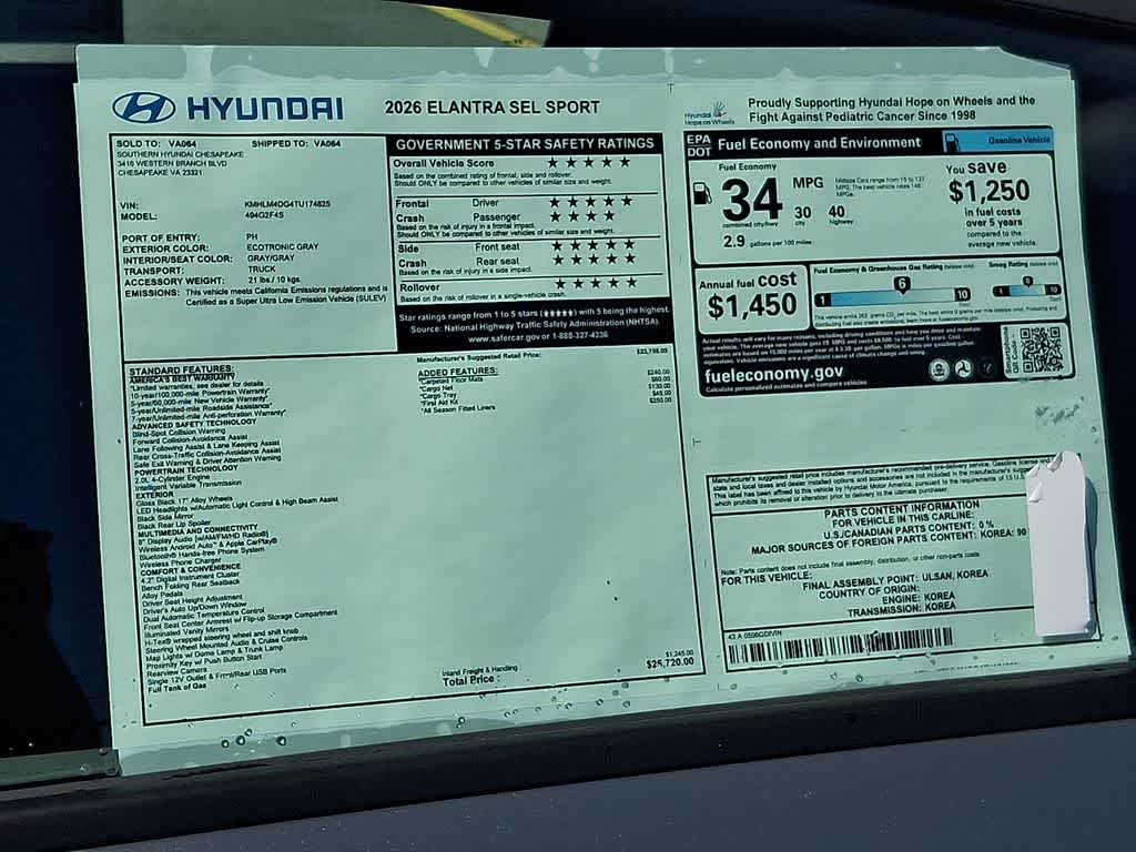 2026 Hyundai ELANTRA SEL Sport