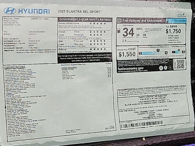 2025 Hyundai ELANTRA SEL Sport