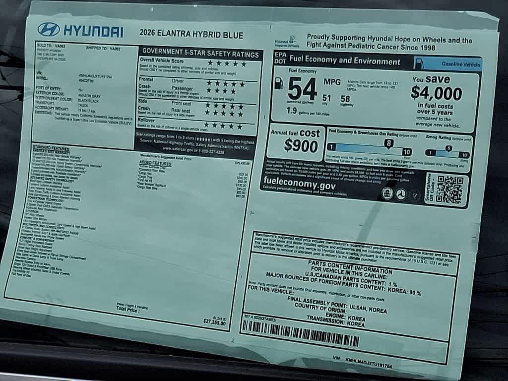 2026 Hyundai ELANTRA HYBRID Blue