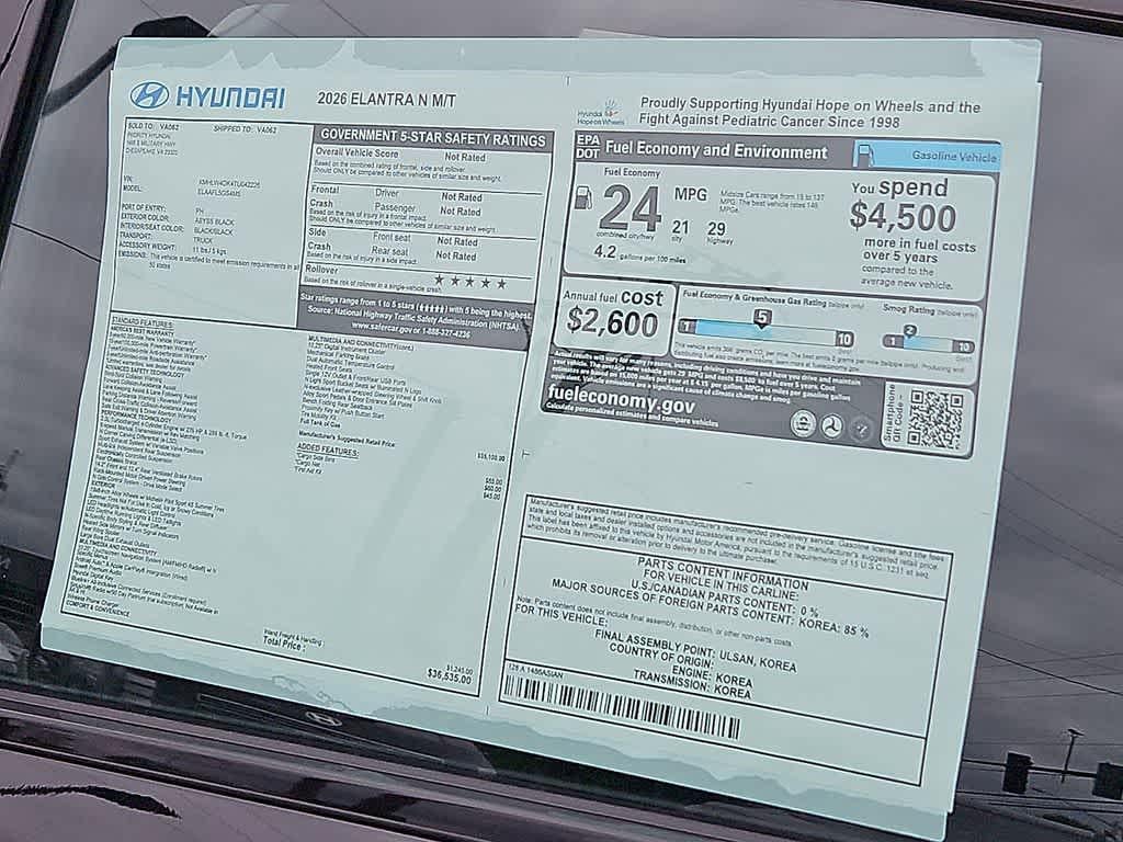 2026 Hyundai ELANTRA N Manual