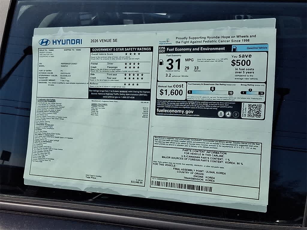 2026 Hyundai VENUE SE