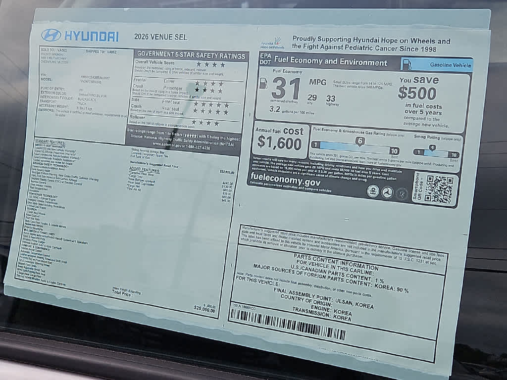 2026 Hyundai VENUE SEL