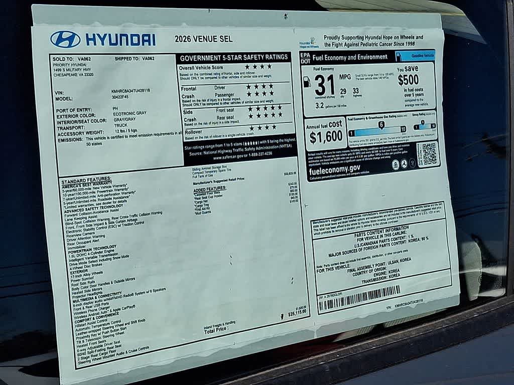 2026 Hyundai VENUE SEL