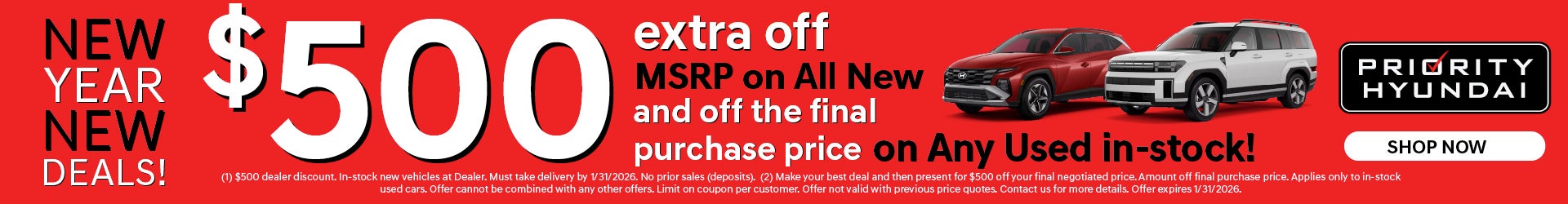 Extra $500 off MSRP